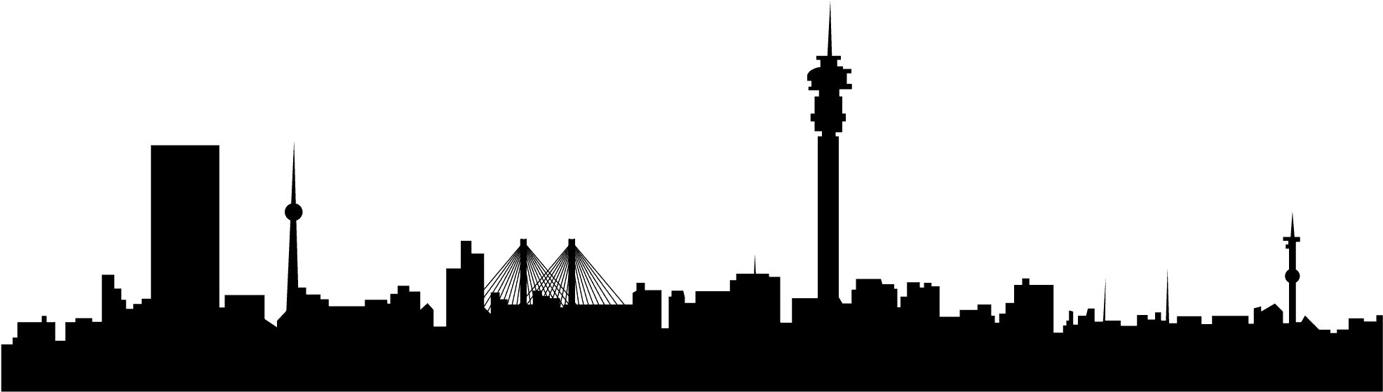 Johannesburg skyline in black and white